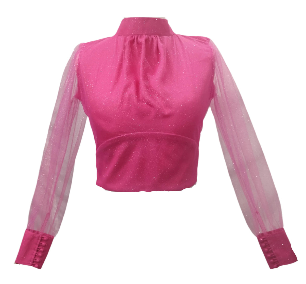 Tracy Pink Glitter Crop Top