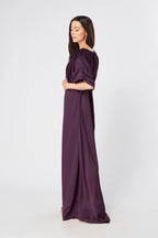 Josephine Purple Satin Maxi Dress