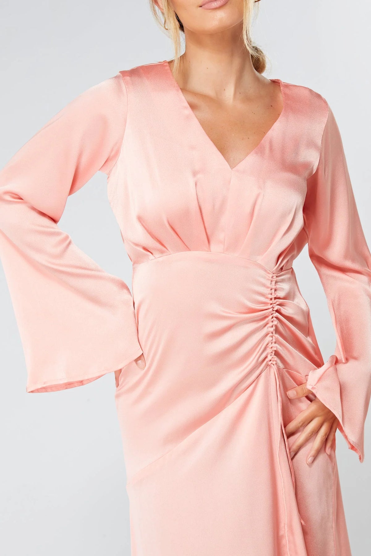 Lucia Blush Kimono Style Maxi Dress