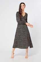 Jinora black midi dress