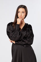 Colette Black Satin Maxi Gown