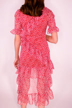 Dahlia Floral Red Midi Dress