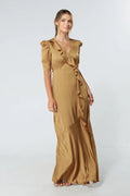 Daisy Dark Gold Crepe Maxi Dress
