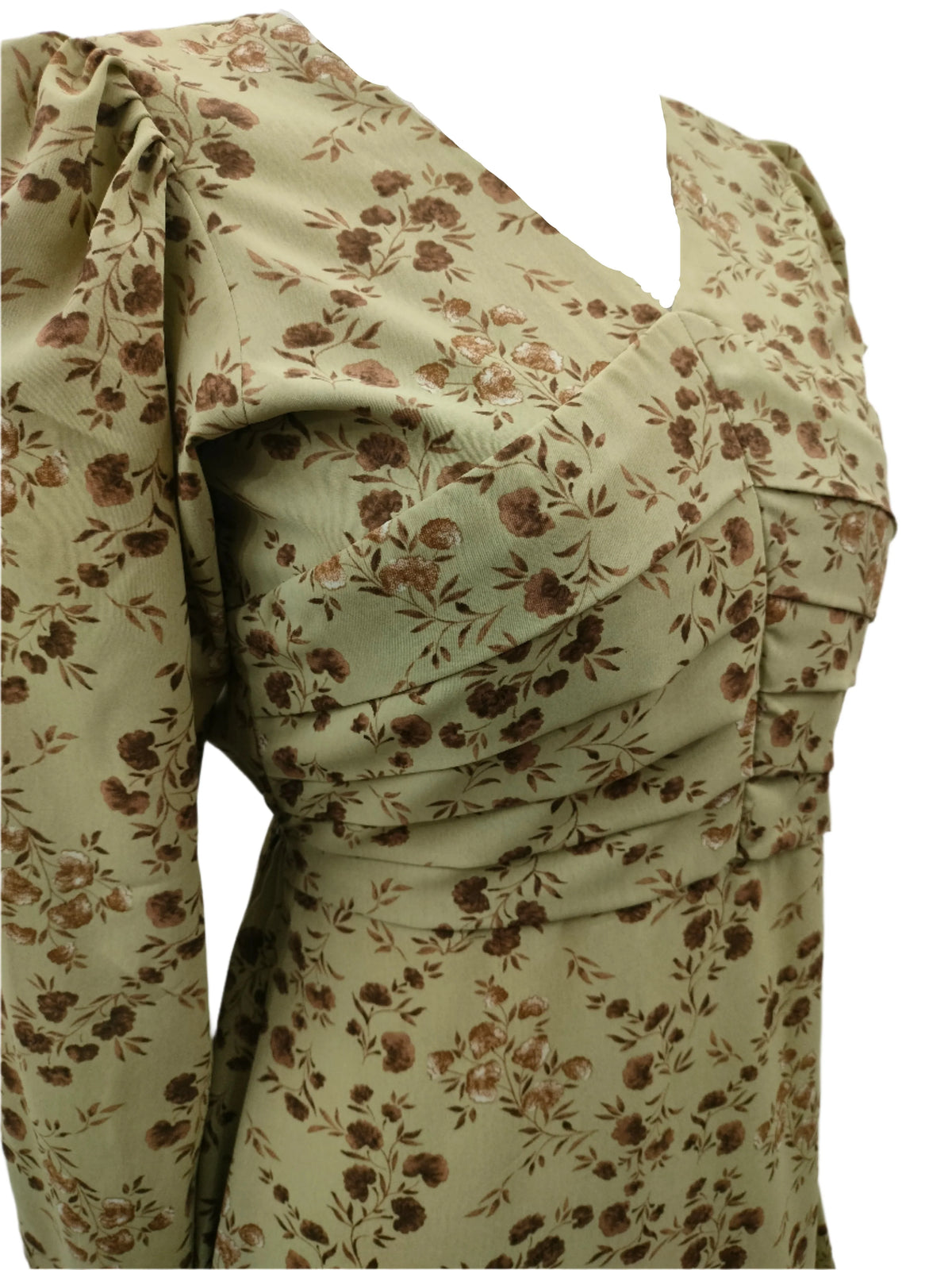Phyllis green printed midi dress