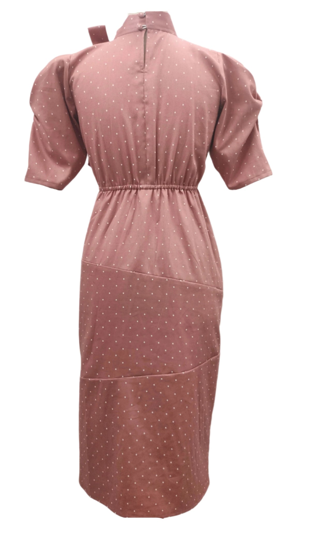 Britney pink midi dress with short sleeves
