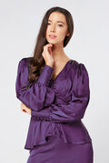 Elisa Mauve Purple Buttoned Blouse