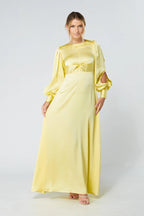 Lila Yellow Knotted Front Maxi Dress