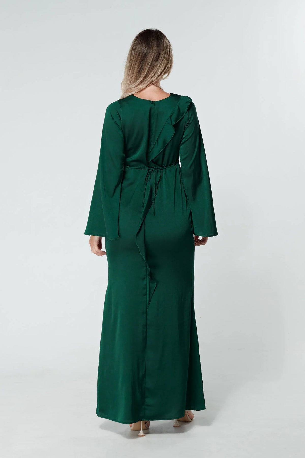 Malika Dark Green Maxi Dress