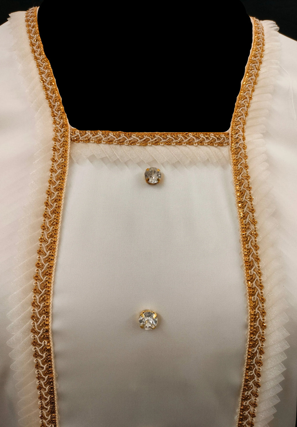 Safa Off White Golden Premium Satin Kameez