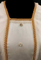 Safa Off White Golden Premium Satin Kameez