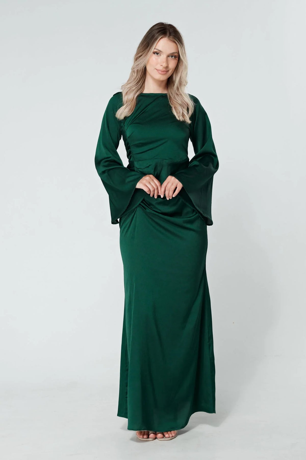 Malika Dark Green Maxi Dress