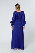 Lila Cobalt Blue Knotted Front Maxi Dress