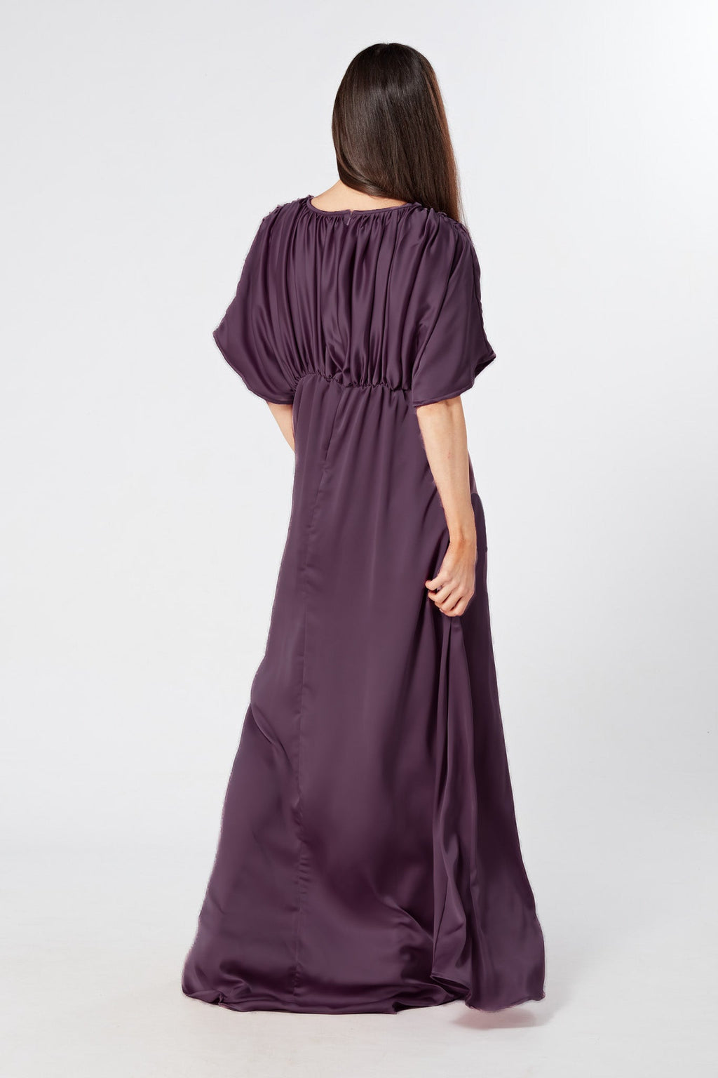 Josephine Purple Satin Maxi Dress