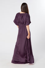Josephine Purple Satin Maxi Dress