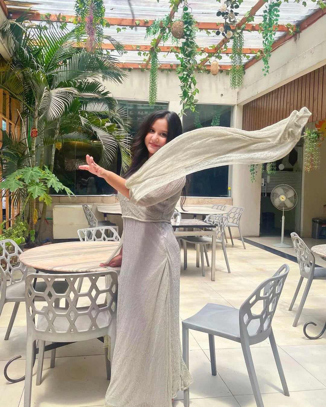 Irina silver maxi dress
