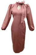 Britney pink midi dress with long sleeves