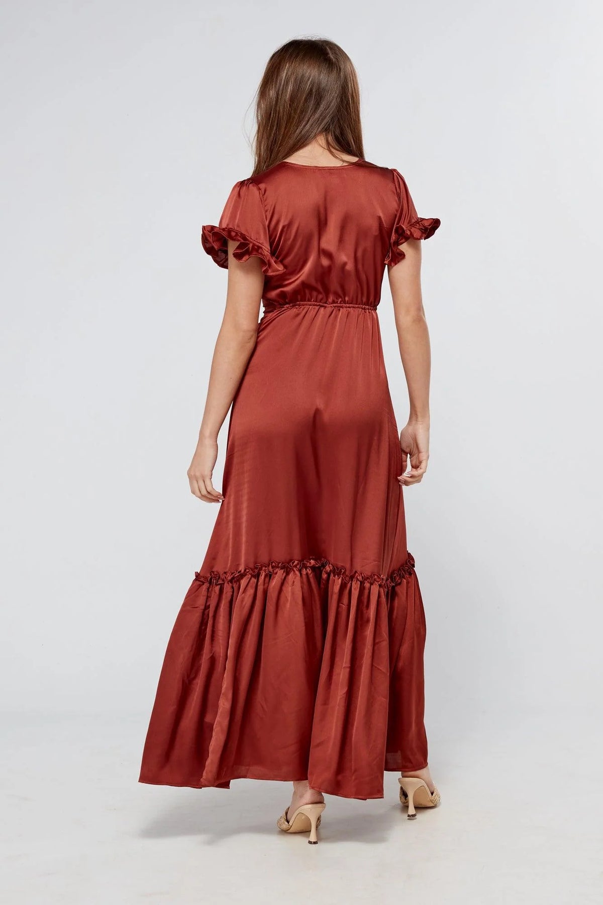 Safira Dark Copper Maxi Dress