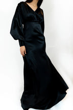 Colette Black Satin Maxi Gown