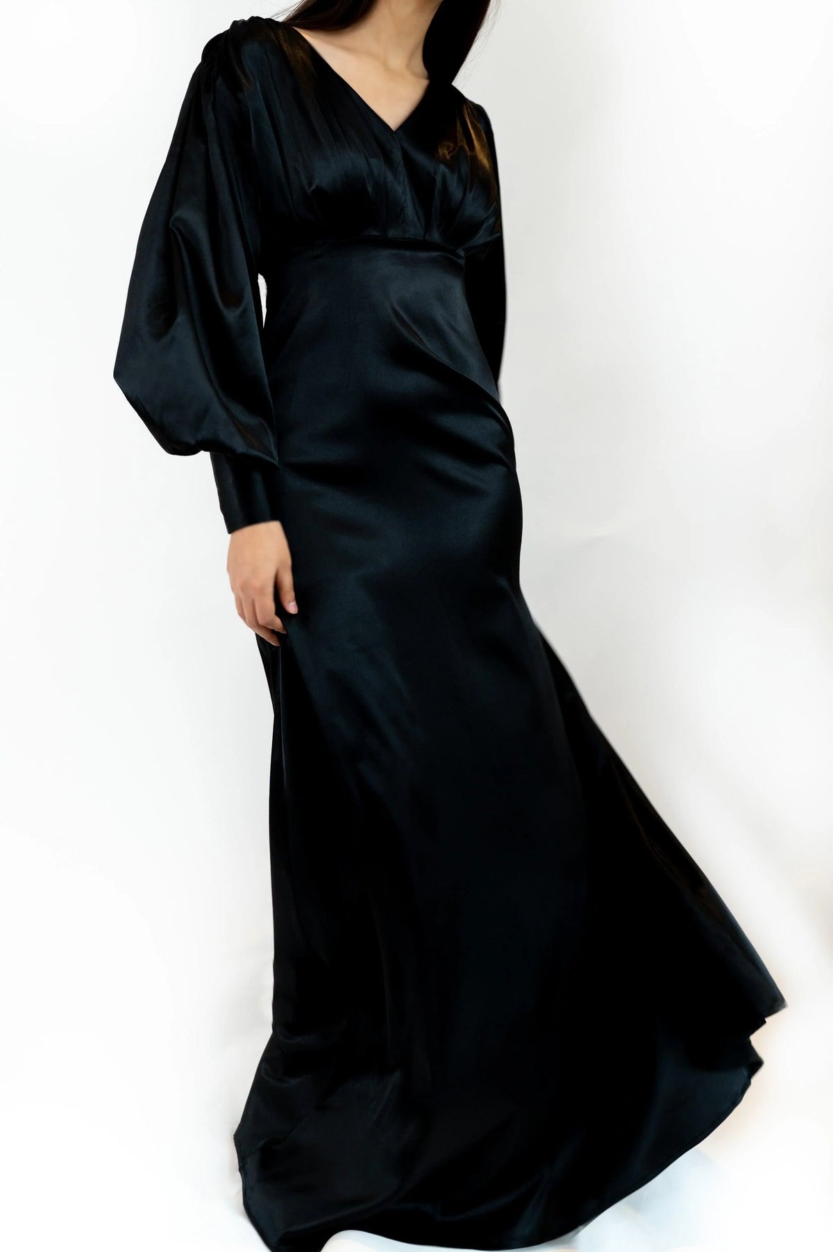 Colette Black Satin Maxi Gown