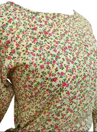 Khloe green floral printed crop top