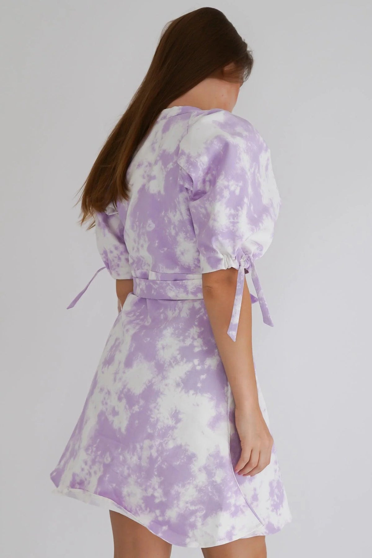 Mila Purple And White Light Denim Mini Dress