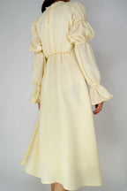 Samara Yellow Puff Sleeves Midi Dress