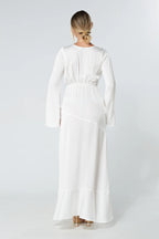 Lucia White Kimono Sleeves Maxi Dress