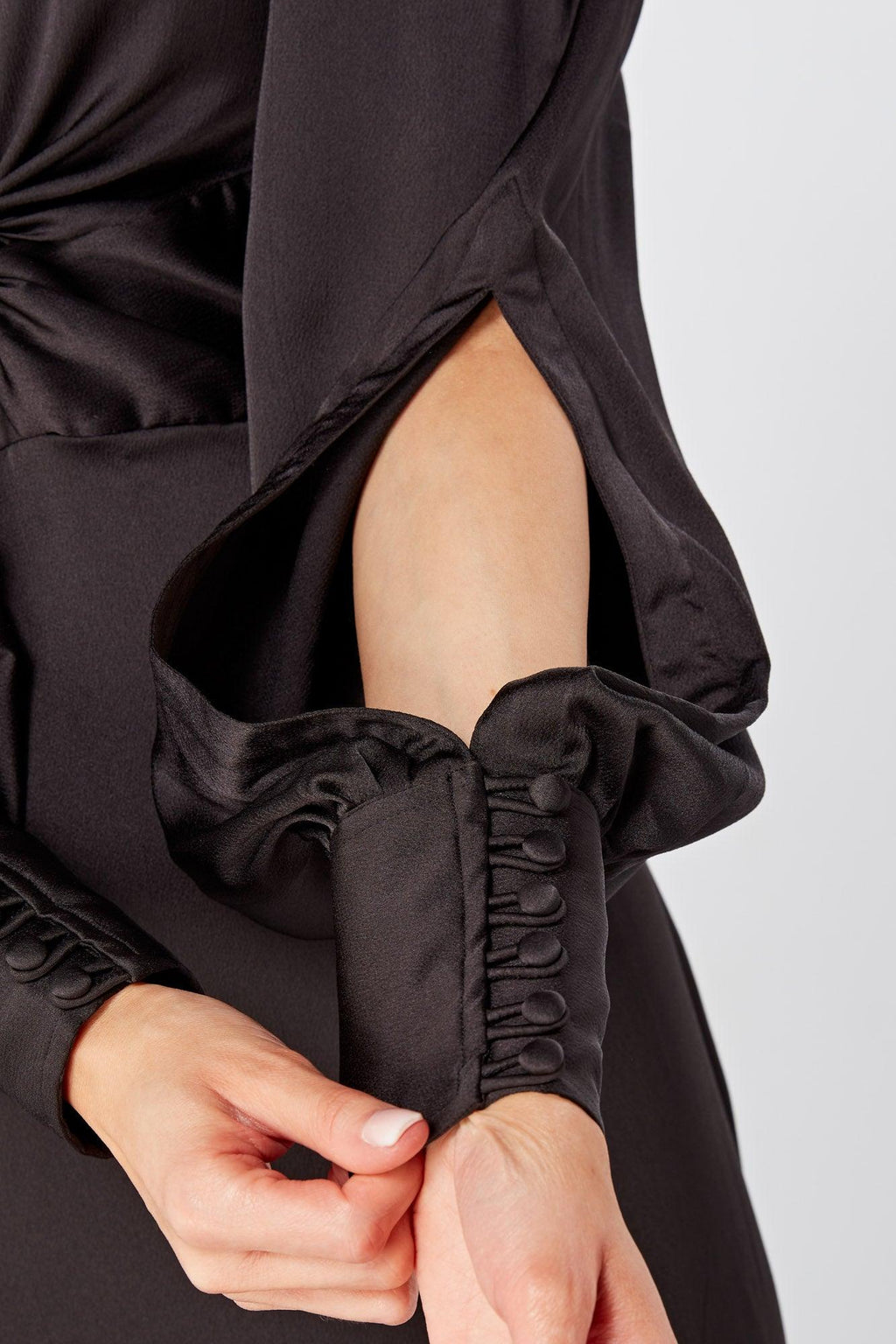 Lila Black Knotted Front Maxi Dress