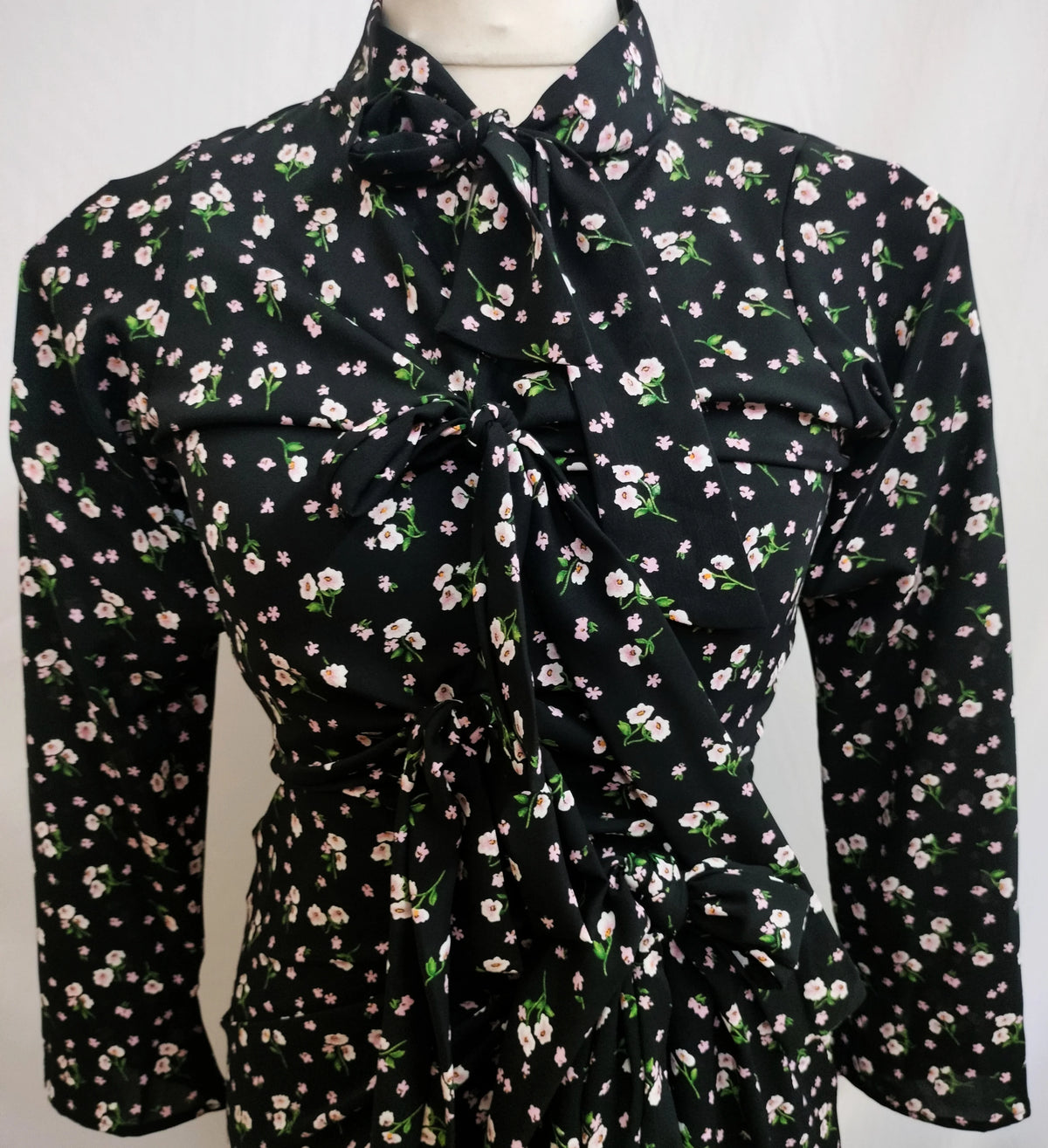 Priscilla black floral maxi dress