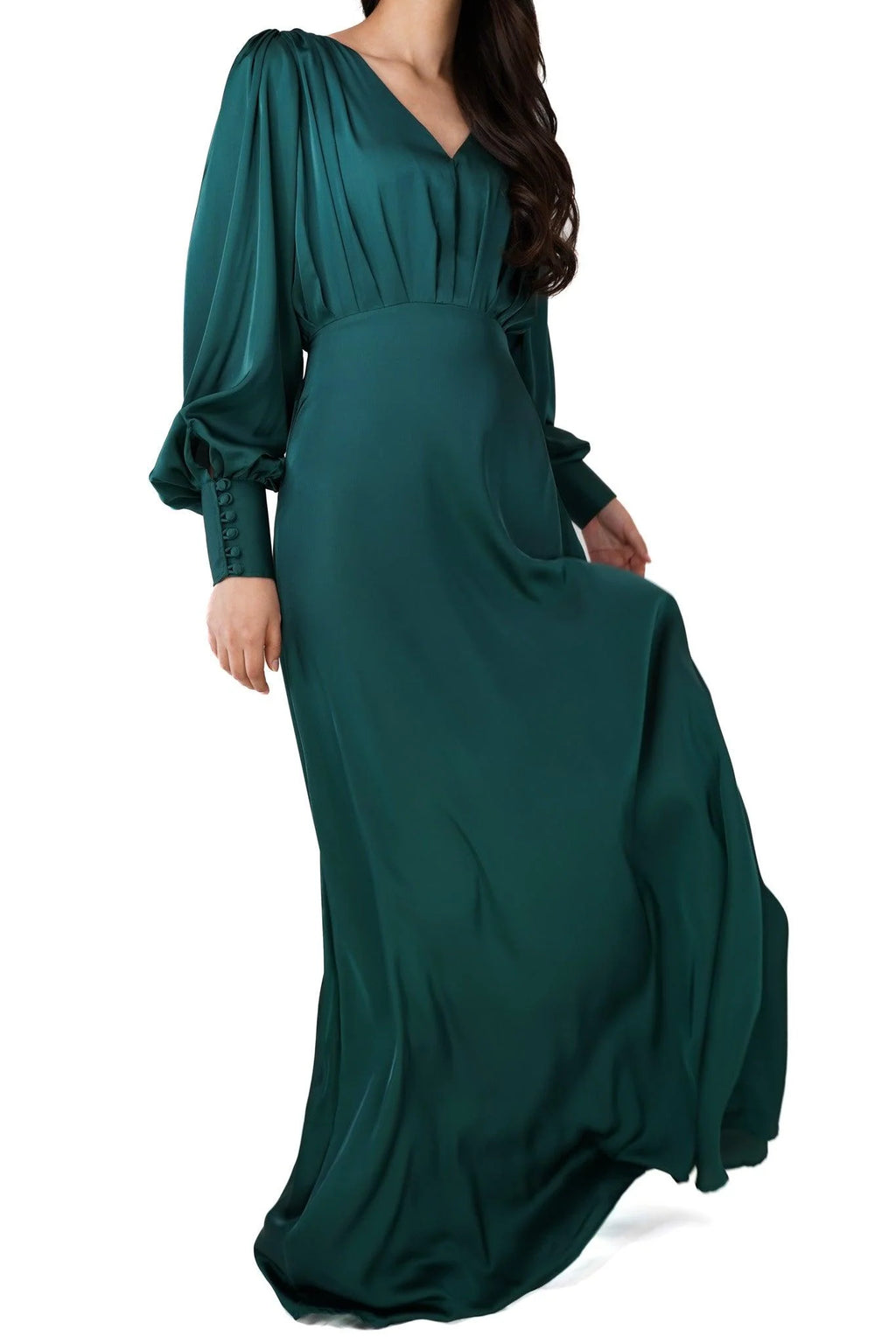 Layla Emerald Green Satin Maxi Dress