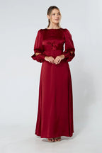 Lila Deep Red Knotted Front Maxi Dress