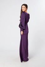 Lila Purple Knotted Front Soft Crepe Maxi Dress