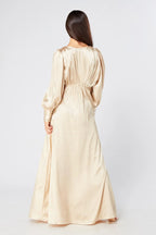 Gabriella Ivory Cream Maxi Satin Dress