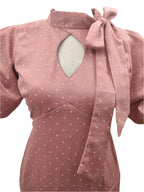 Britney pink midi dress with short sleeves