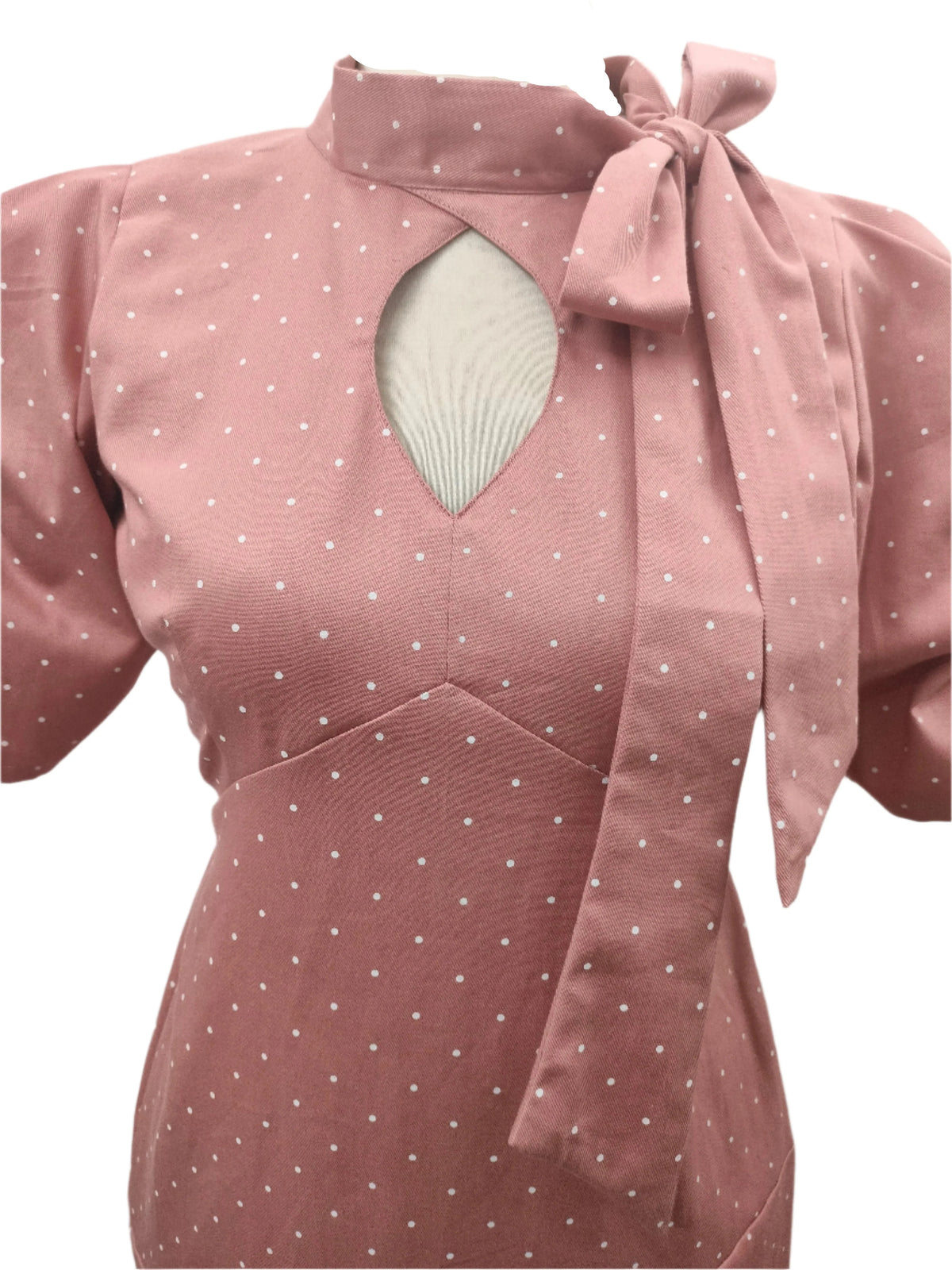 Britney pink midi dress with short sleeves