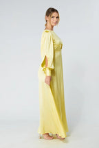 Lila Yellow Knotted Front Maxi Dress
