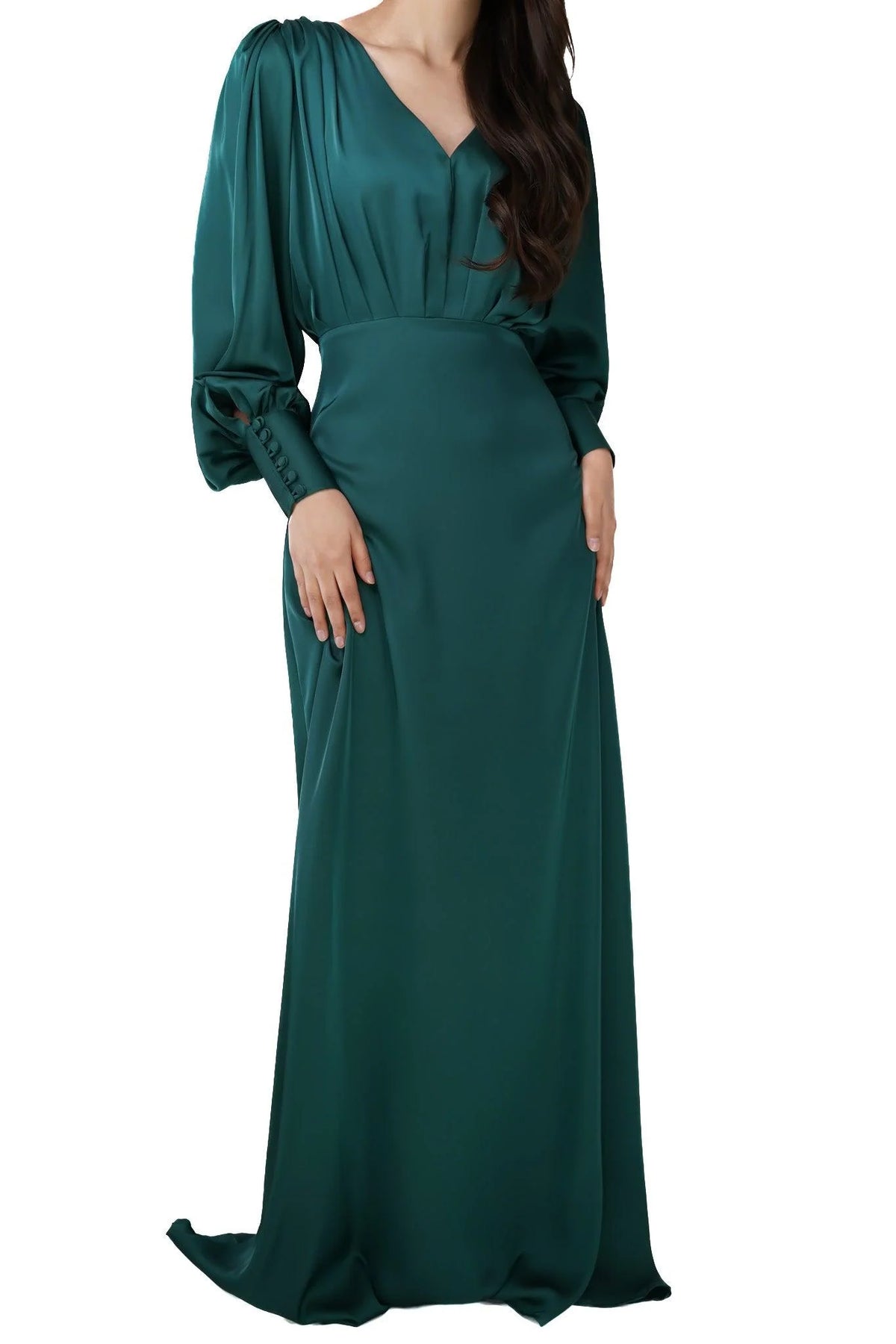 Layla Emerald Green Satin Maxi Dress