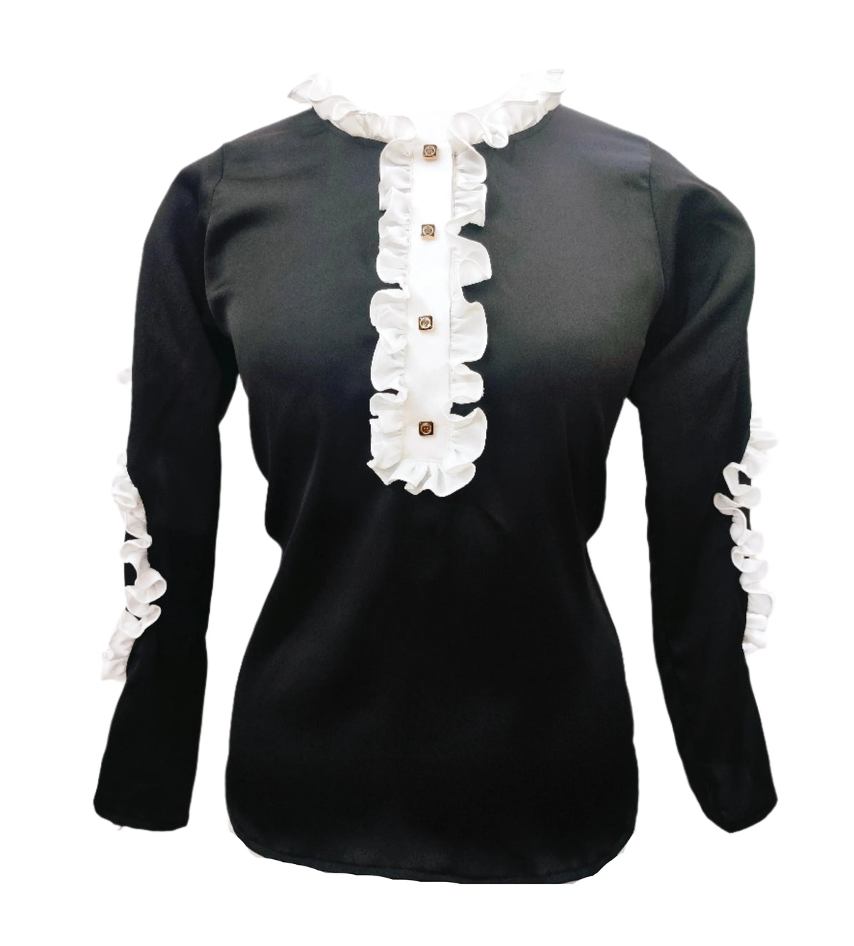 Payton Black White Long Sleeves Top