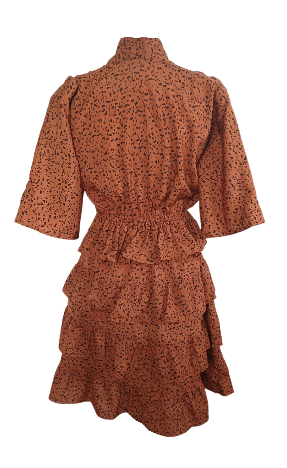 Caroline Brown Black Mini Dress