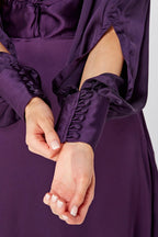 Lila Purple Knotted Front Soft Crepe Maxi Dress
