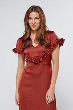 Safira Dark Copper Maxi Dress