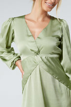 Calissa Olive Crepe Midaxi Dress