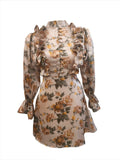 Soha floral frilled top