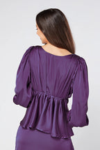 Elisa Mauve Purple Buttoned Blouse