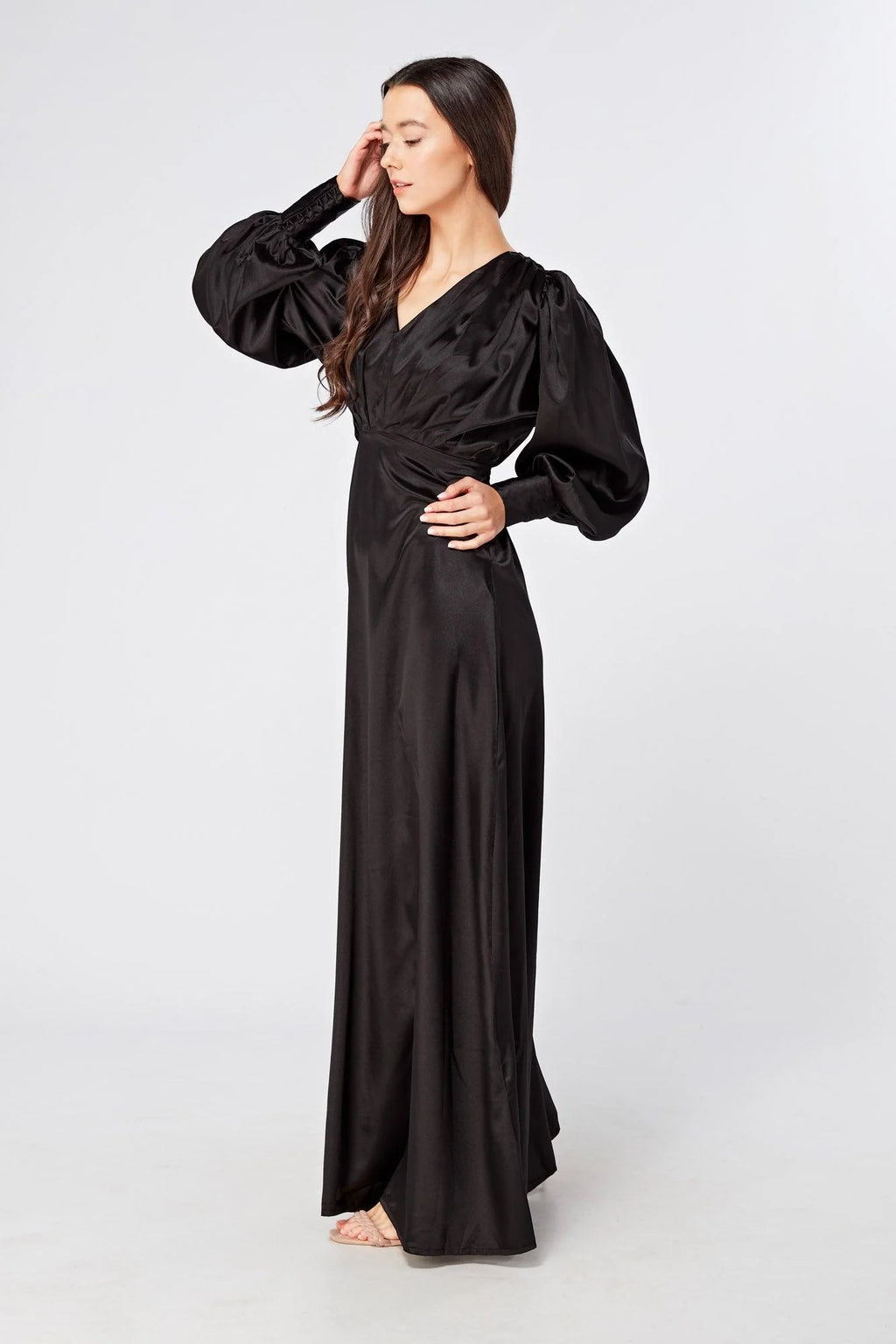 Colette Black Satin Maxi Gown