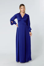 Delilah Cobalt Blue Satin Maxi Dress