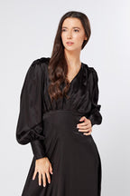 Colette Black Satin Maxi Gown