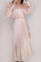 Rosana rose pink satin wrap dress