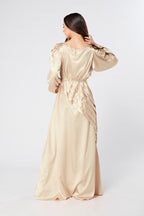 Seraphina Cream Satin Maxi Dress