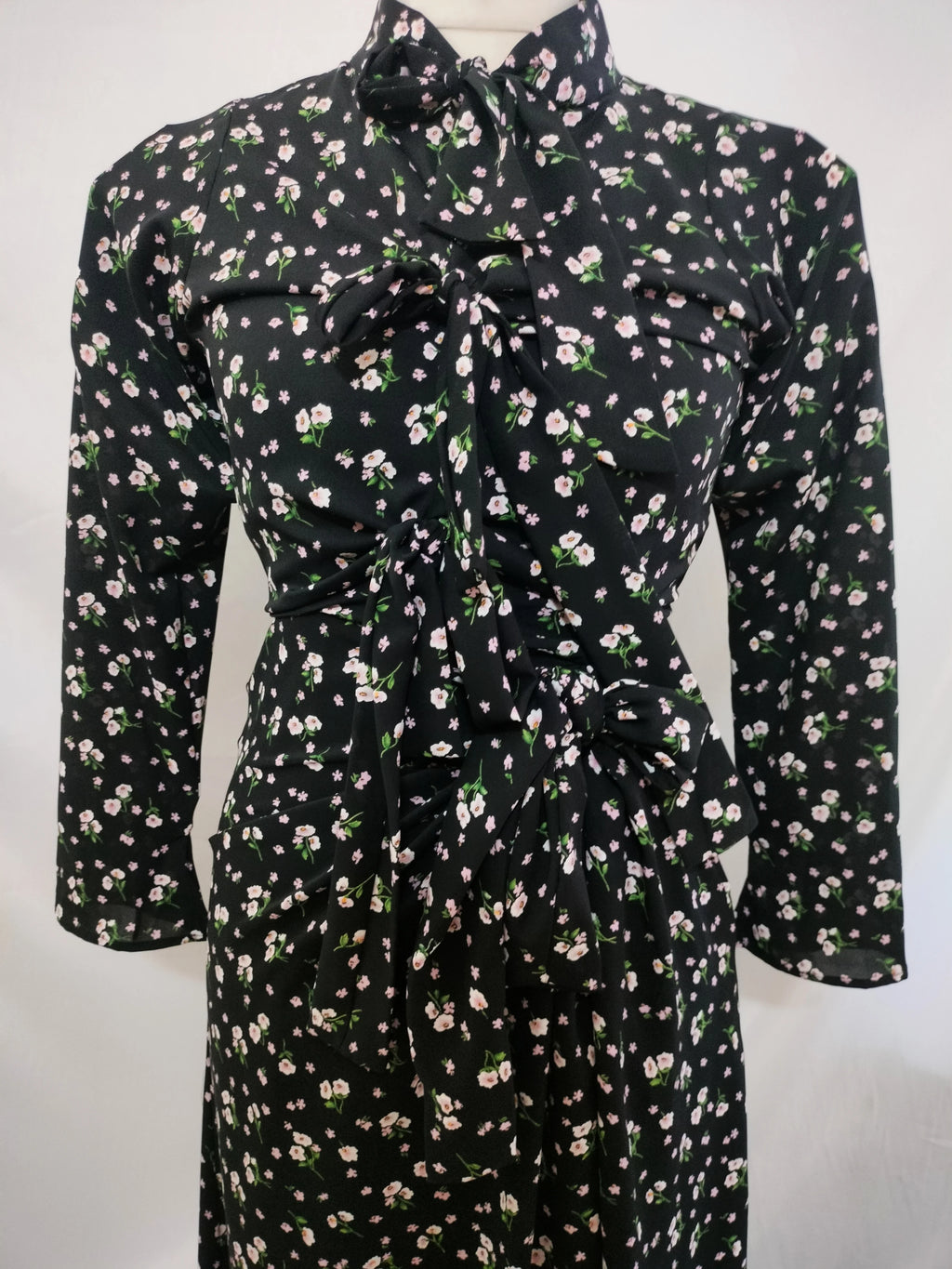 Priscilla black floral maxi dress